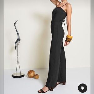 STAUD square neck open back flare jumpsuit Large